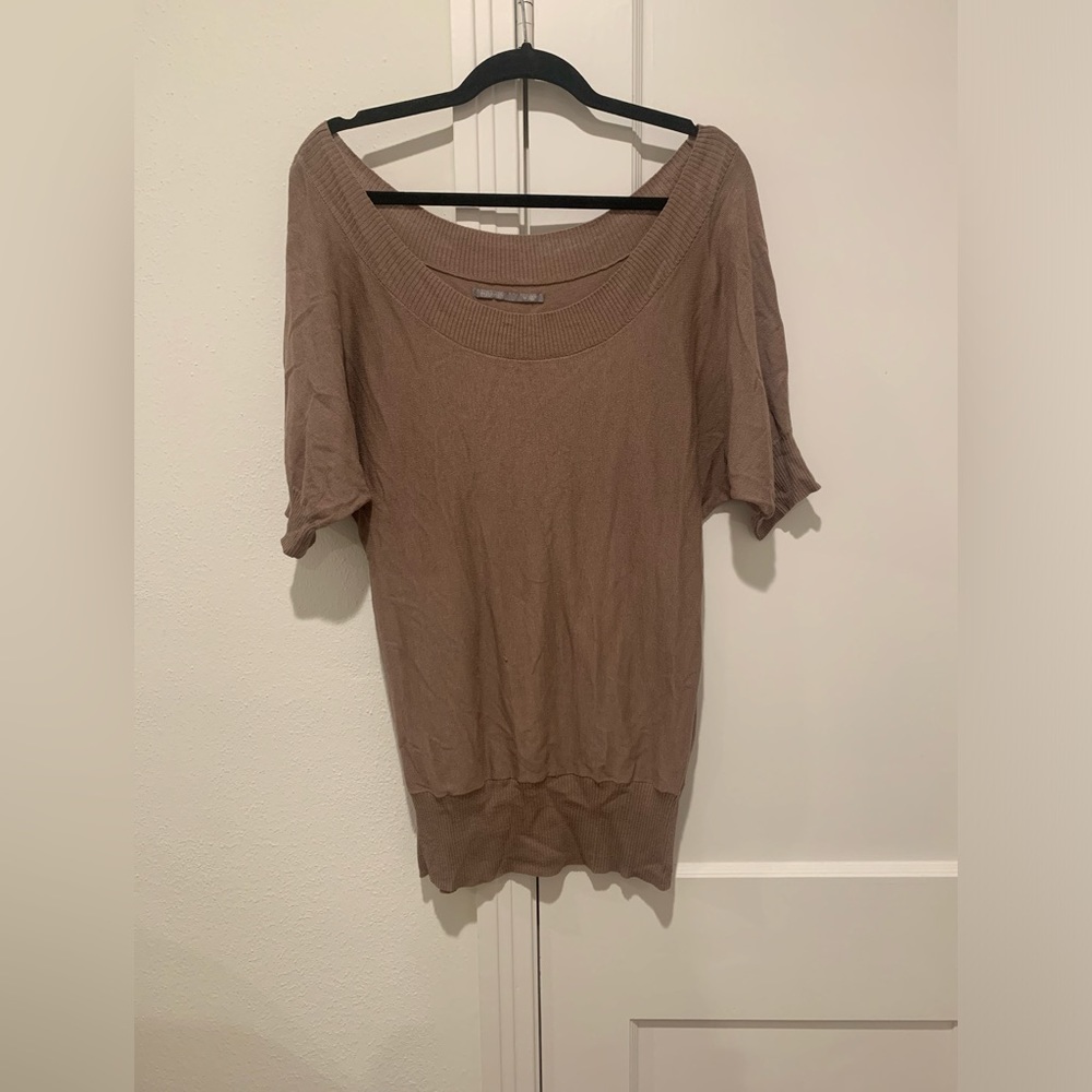 Rubbish Dolman Half Sleeve Off-The-Shoulder Sweater